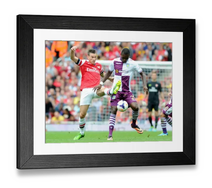 Framed Print : Clash at Emirates: Koscielny vs. Benteke, Arsenal vs. Aston Villa, 2013-14 Premier League Framed Print : Clash at Emirates: Koscielny vs. Benteke, Arsenal vs. Aston Villa, 2013-14 Premier League