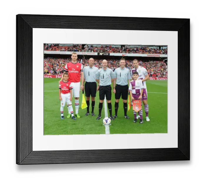 Framed Print : Arsenal vs. Aston Villa: Per Mertesacker and Ron Vlaar Lead Teams Out at Emirates Stadium, 2013-14 Premier League Framed Print : Arsenal vs. Aston Villa: Per Mertesacker and Ron Vlaar Lead Teams Out at Emirates Stadium, 2013-14 Premier League