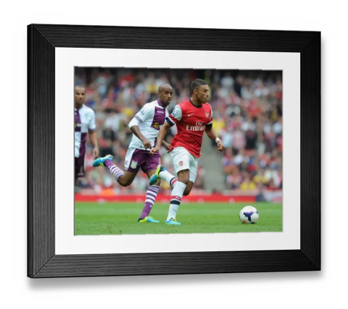 Framed Print : Alex Oxlade-Chamberlain Outsmarts Fabian Delph: Arsenal vs Aston Villa, 2013 - A Masterclass in Dribbling Framed Print : Alex Oxlade-Chamberlain Outsmarts Fabian Delph: Arsenal vs Aston Villa, 2013 - A Masterclass in Dribbling