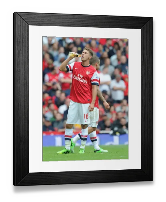 Framed Print : Arsenal's Aaron Ramsey in Action: Arsenal vs. Aston Villa (2013-14 Premier League)