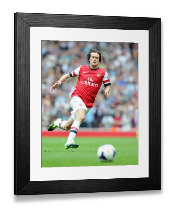 Framed Print : Arsenal's Tomas Rosicky in Action against Aston Villa (2013-14)