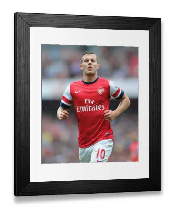 Framed Print : Jack Wilshere in Action: Arsenal vs Aston Villa, Premier League 2013-14