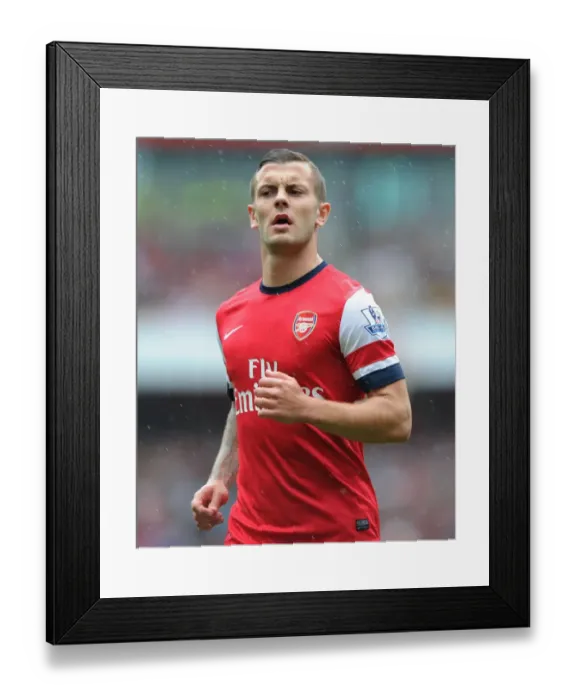 Framed Print : Jack Wilshere: In Action for Arsenal Against Aston Villa, Premier League 2013-14