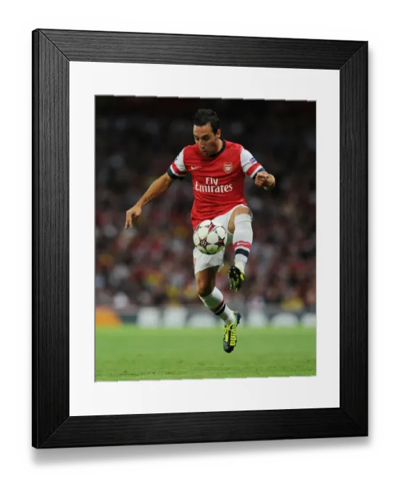 Framed Print : Santi Cazorla in Action: Arsenal vs. Fenerbahce UEFA Champions League Play-offs (2013)