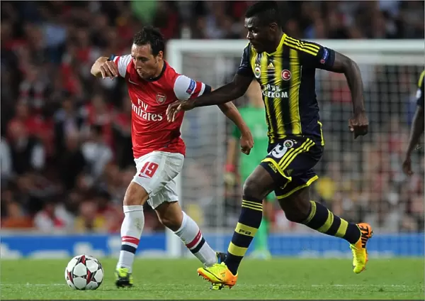 Santi Cazorla Outmaneuvers Emmanuel Emenike: Arsenal vs Fenerbahce UEFA Champions League Play-offs