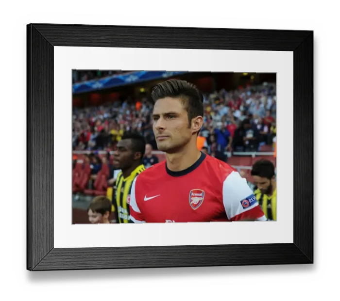Framed Print : Olivier Giroud Scores for Arsenal Against Fenerbahce in 2013-14 UEFA Champions League Play-offs Framed Print : Olivier Giroud Scores for Arsenal Against Fenerbahce in 2013-14 UEFA Champions League Play-offs