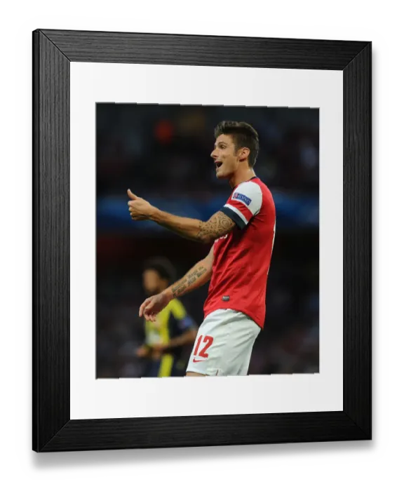 Framed Print : Olivier Giroud in Action: Arsenal vs Fenerbahce UEFA Champions League Play-offs (2013) Framed Print : Olivier Giroud in Action: Arsenal vs Fenerbahce UEFA Champions League Play-offs (2013)