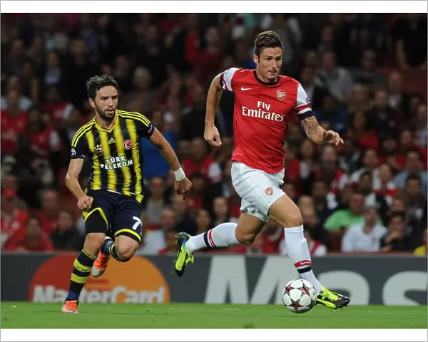 Olivier Giroud vs. Gokhan Gonul: Arsenal's Edge in Champions League Showdown (Arsenal v Fenerbahce 2013-14)