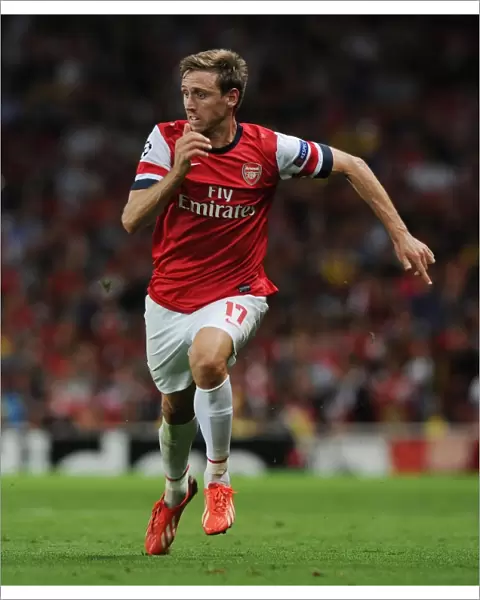 LONDON, ENGLAND - AUGUST 27: Nacho Monreal of Arsenal during the UEFA Champions League Play Off Second leg match