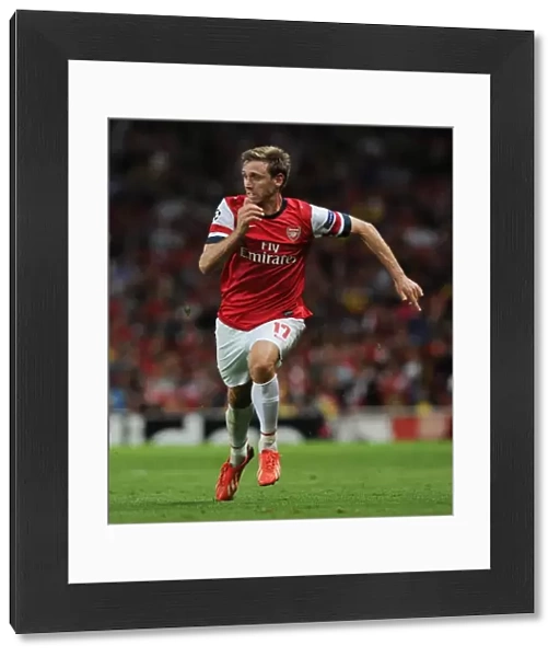 LONDON, ENGLAND - AUGUST 27: Nacho Monreal of Arsenal during the UEFA Champions League Play Off Second leg match