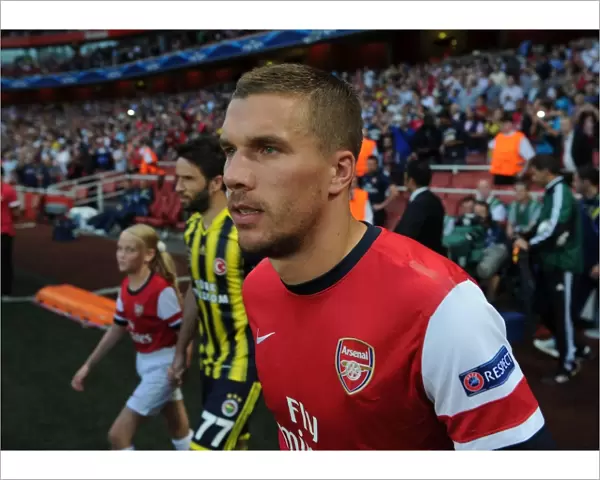 Lukas Podolski in Action: Arsenal vs Fenerbahce UEFA Champions League Play-offs (2013)
