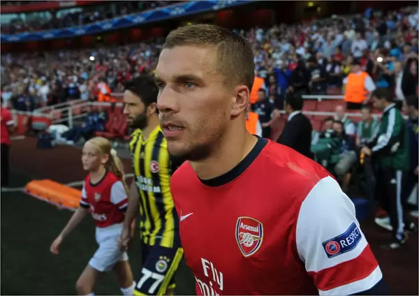 Lukas Podolski in Action: Arsenal vs Fenerbahce UEFA Champions League Play-offs (2013)
