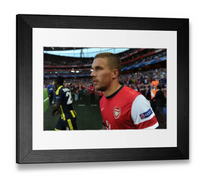 Framed Print : Lukas Podolski in Action: Arsenal vs. Fenerbahce, UEFA Champions League Play-offs (2013) Framed Print : Lukas Podolski in Action: Arsenal vs. Fenerbahce, UEFA Champions League Play-offs (2013)