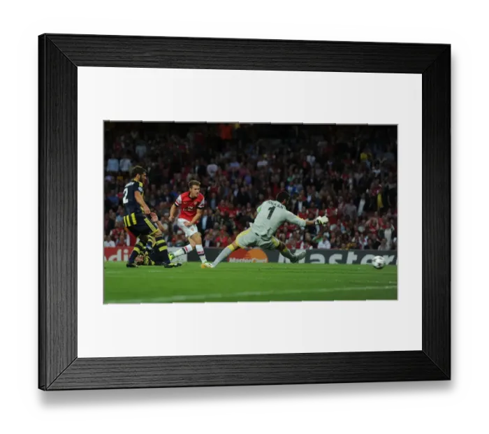 Framed Print : Aaron Ramsey Scores the Opener: Arsenal vs. Fenerbahce, UEFA Champions League Play-offs (2013) Framed Print : Aaron Ramsey Scores the Opener: Arsenal vs. Fenerbahce, UEFA Champions League Play-offs (2013)