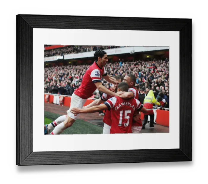 Framed Print : Arsenal Celebrate Second Goal vs Norwich City (2012-13)