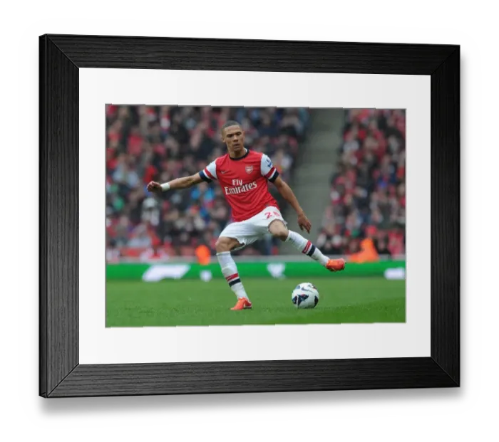 Framed Print : Arsenal vs Norwich City: Kieran Gibbs in Action at the Emirates Stadium, Premier League 2012-13