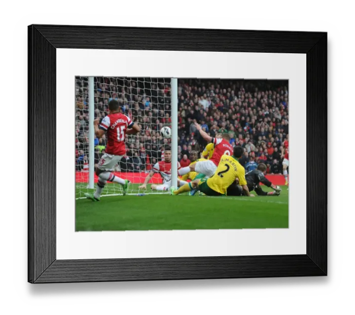 Framed Print : Olivier Giroud's Double: Arsenal's Second Goal vs. Norwich City (2012-13) Framed Print : Olivier Giroud's Double: Arsenal's Second Goal vs. Norwich City (2012-13)