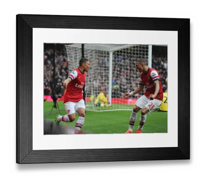 Framed Print : Arsenal's Exciting Moment: Celebrating the Second Goal Against Norwich City, April 2013 Framed Print : Arsenal's Exciting Moment: Celebrating the Second Goal Against Norwich City, April 2013