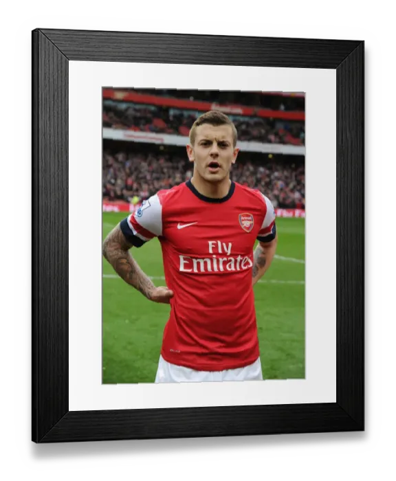 Framed Print : Arsenal's Ready Warrior: Jack Wilshere before Arsenal vs. Norwich City, 2012-13