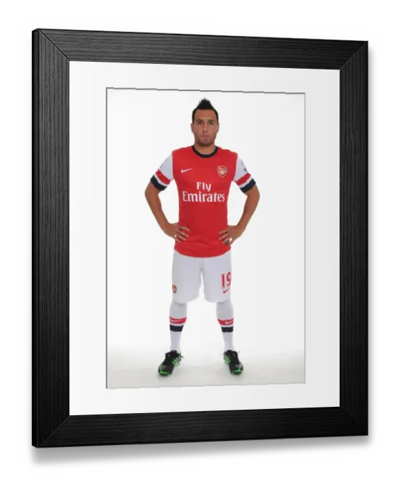 Framed Print : Santi Cazorla at Arsenal FC 2013-14 Squad Photocall