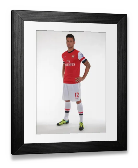 Framed Print : Arsenal 2013-14 Squad: Olivier Giroud at the Team Photocall