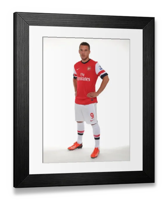 Framed Print : Arsenal 2013-14 Squad Photocall: Lukas Podolski Framed Print : Arsenal 2013-14 Squad Photocall: Lukas Podolski