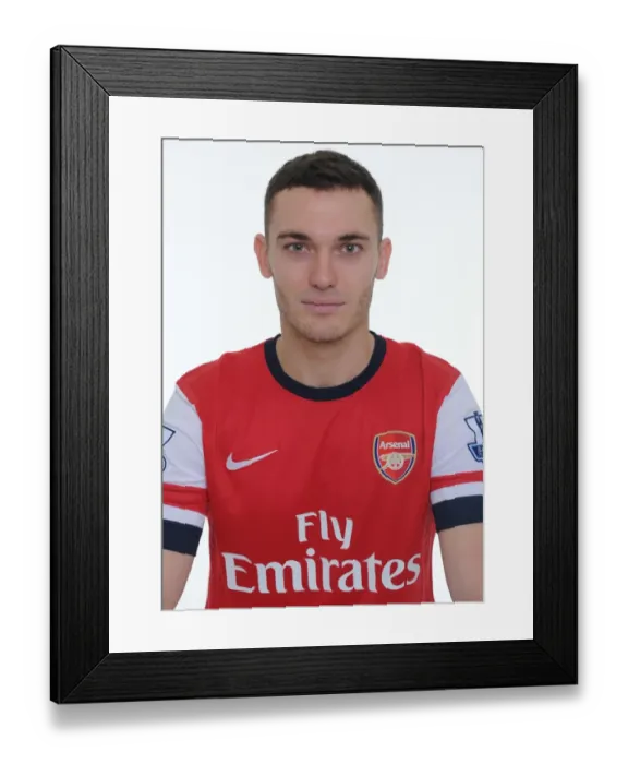 Framed Print : Thomas Vermaelen at Arsenal's 2013-14 Squad Photocall