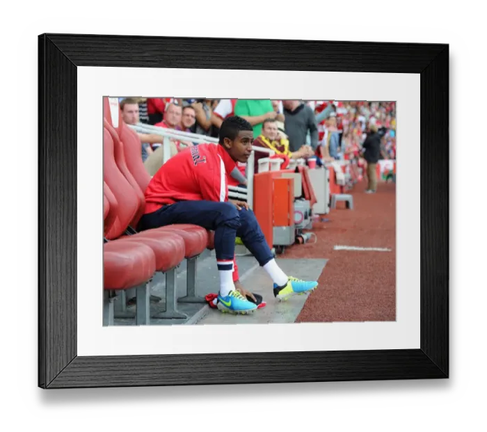 Framed Print : Gedion Zelalem on the Arsenal Bench: Arsenal v Tottenham Hotspur, Premier League 2013-14