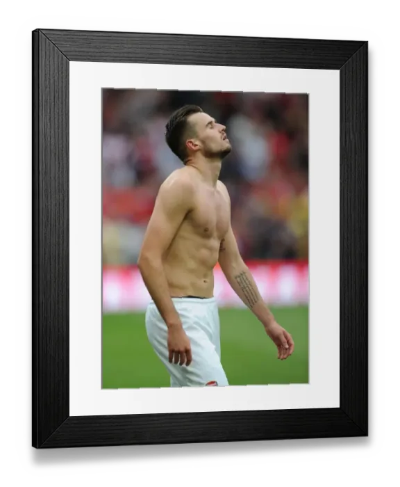 Framed Print : Arsenal vs. Tottenham: Intense Moment with Carl Jenkinson, 2013-14 Premier League