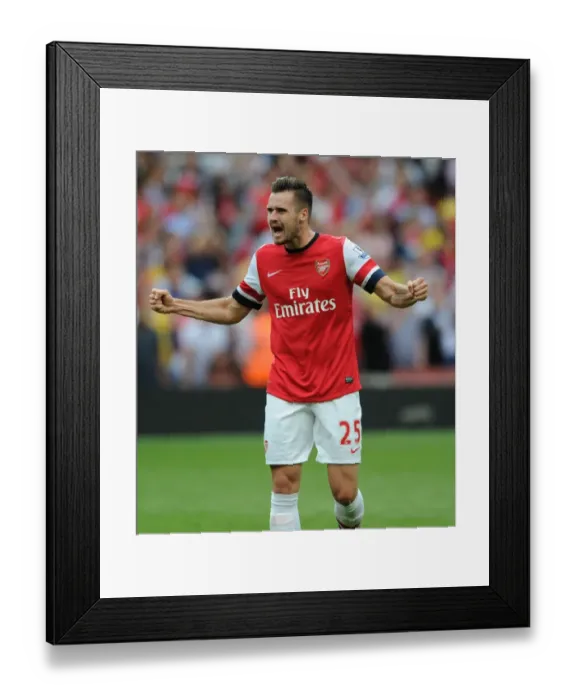 Framed Print : Arsenal's Carl Jenkinson: Savoring Triumph Over Tottenham in the Premier League (2013) Framed Print : Arsenal's Carl Jenkinson: Savoring Triumph Over Tottenham in the Premier League (2013)