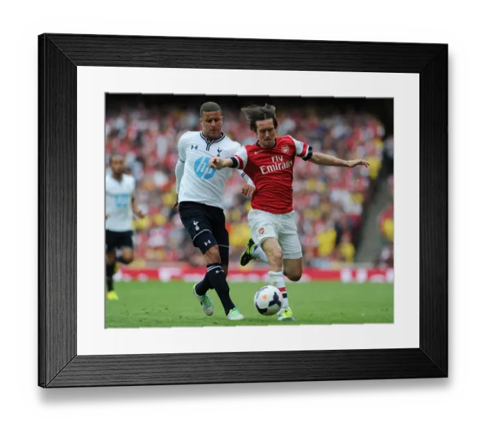 Framed Print : Arsenal's Rosicky Outmaneuvers Tottenham's Walker in Premier League Showdown Framed Print : Arsenal's Rosicky Outmaneuvers Tottenham's Walker in Premier League Showdown