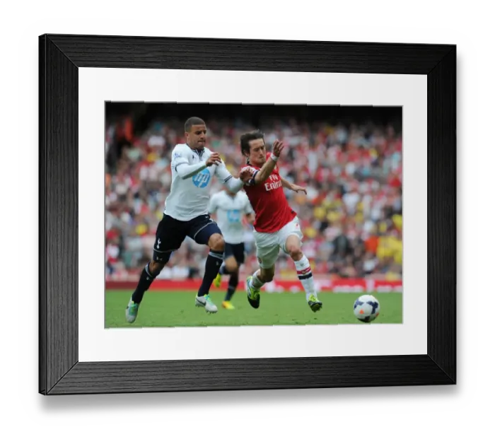 Framed Print : Rosicky's Sneaky Move: Arsenal's Tomas Rosicky Outmaneuvers Kyle Walker in Epic Clash vs. Tottenham