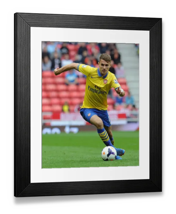 Framed Print : Aaron Ramsey in Action: Sunderland vs. Arsenal, Premier League 2013-14