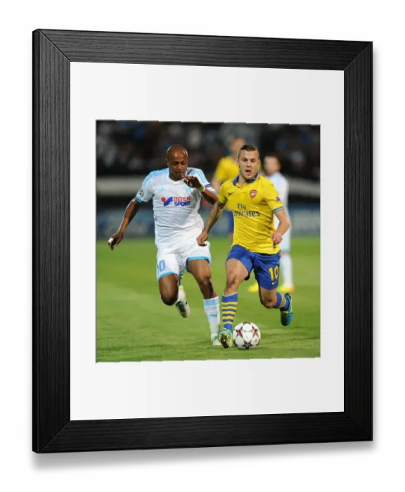 Framed Print : Clash of Talents: Wilshere vs. Ayew - Marseille vs. Arsenal, UEFA Champions League, 2013 Framed Print : Clash of Talents: Wilshere vs. Ayew - Marseille vs. Arsenal, UEFA Champions League, 2013