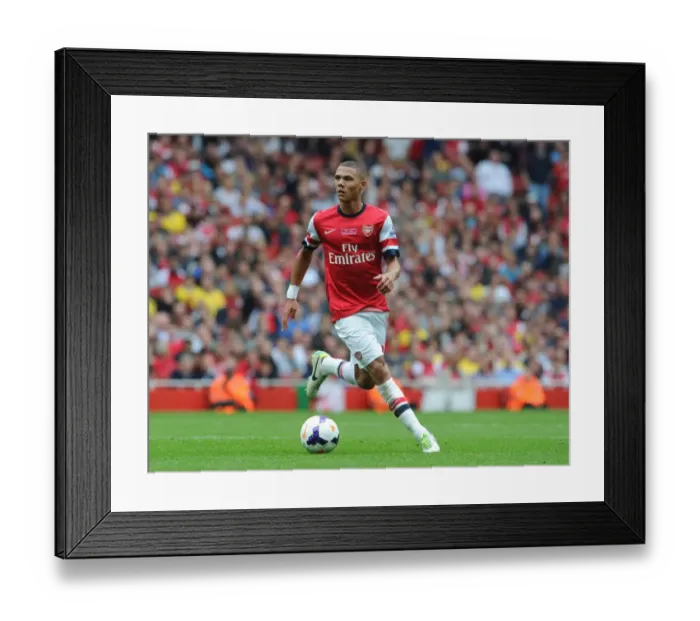 Framed Print : Arsenal's Kieran Gibbs in Action against Stoke City (2013-14)