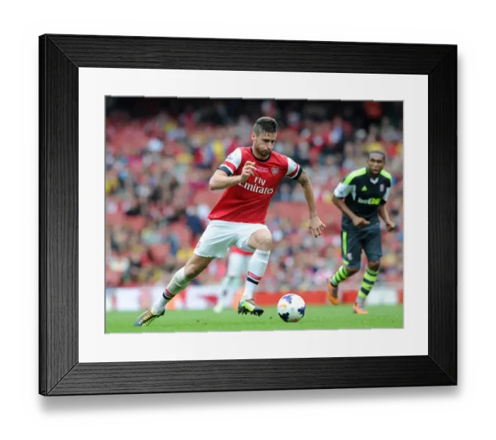 Framed Print : Olivier Giroud (Arsenal). Arsenal 3: 1 Stoke City. Barclays Premier League. Emirates Stadium