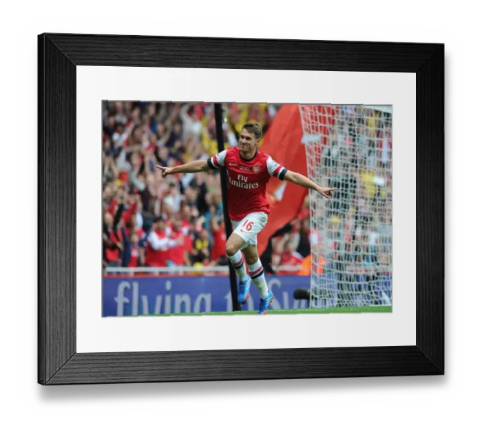 Framed Print : Aaron Ramsey's Thrilling Goal: Arsenal vs. Stoke City, Premier League 2013-14