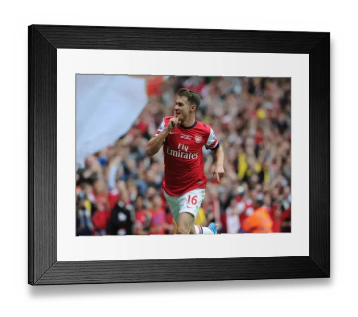 Framed Print : Thrilling Goal: Aaron Ramsey Scores for Arsenal vs Stoke City, Premier League 2013-14 Framed Print : Thrilling Goal: Aaron Ramsey Scores for Arsenal vs Stoke City, Premier League 2013-14