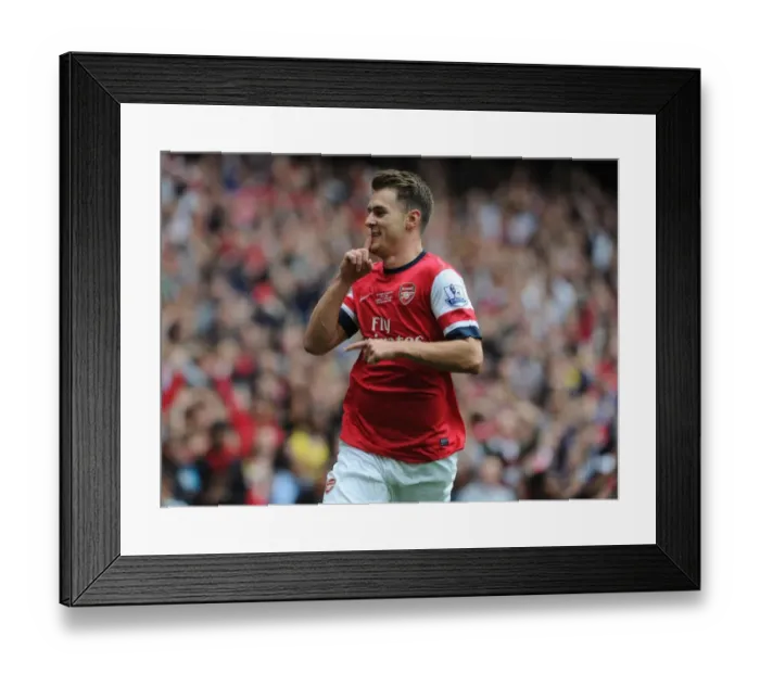 Framed Print : Aaron Ramsey's Goal Celebration: Arsenal vs Stoke City, Premier League 2013-14 Framed Print : Aaron Ramsey's Goal Celebration: Arsenal vs Stoke City, Premier League 2013-14