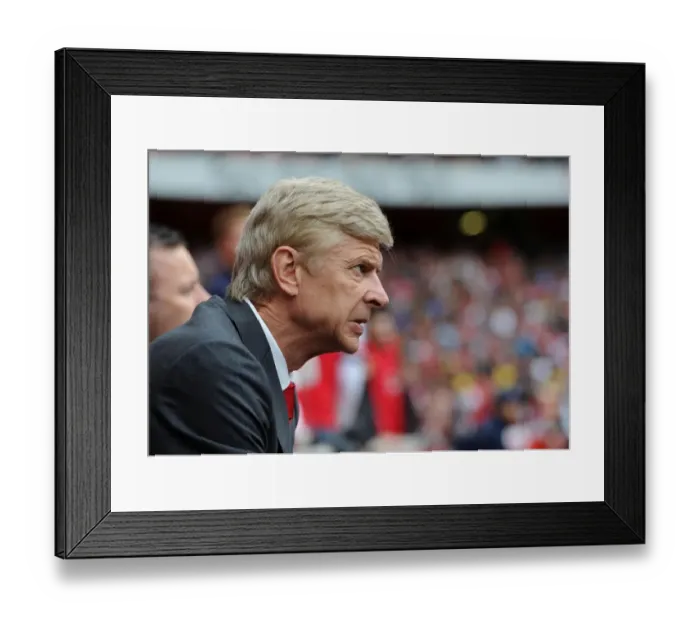 Framed Print : Arsene Wenger Leads Arsenal Against Stoke City (2013-14)