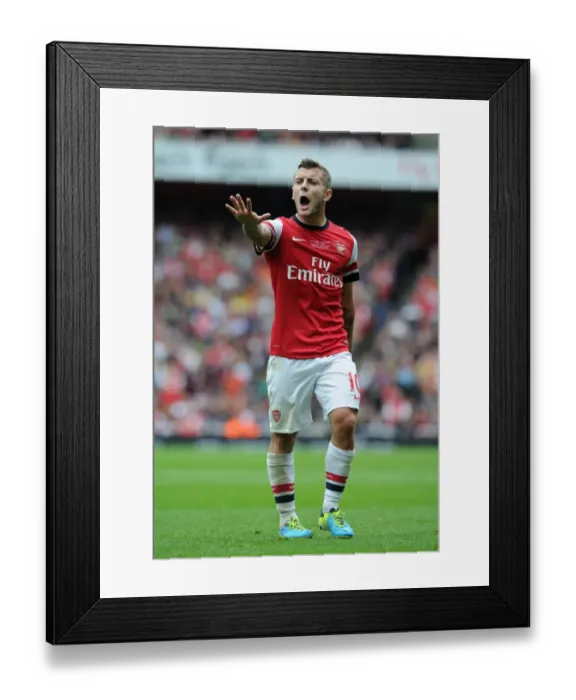 Framed Print : Jack Wilshere in Action: Arsenal vs Stoke City, Premier League 2013-14