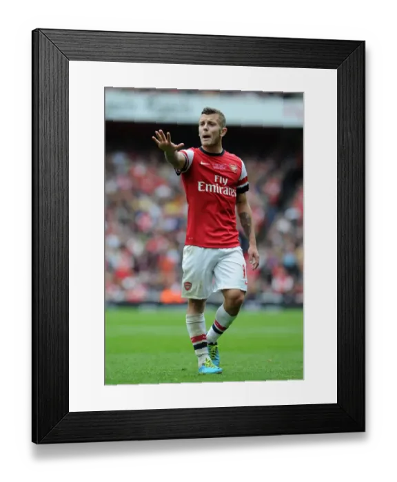 Framed Print : Jack Wilshere: In Action Against Stoke City, Arsenal Premier League 2013-14