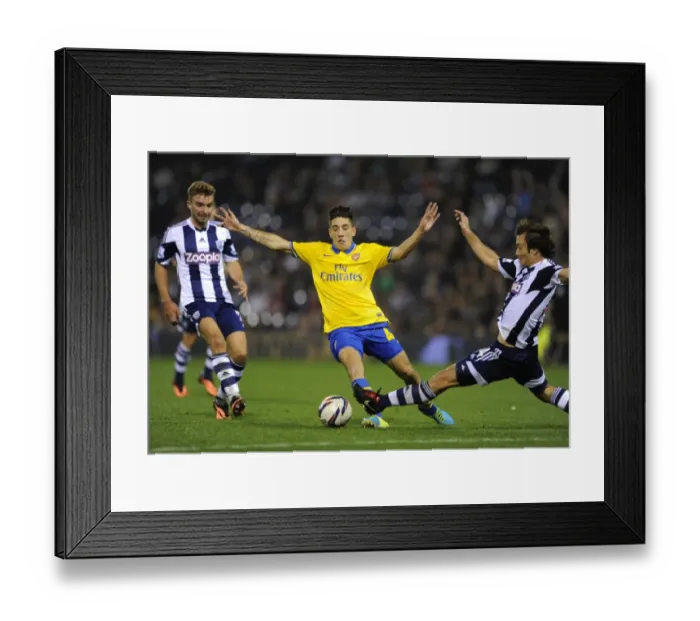 Framed Print : Hector Bellerin (Arsenal) James Morrison and Diego Lugano (WBA). West Bromwich Albion 1: 1 Arsenal Framed Print : Hector Bellerin (Arsenal) James Morrison and Diego Lugano (WBA). West Bromwich Albion 1: 1 Arsenal