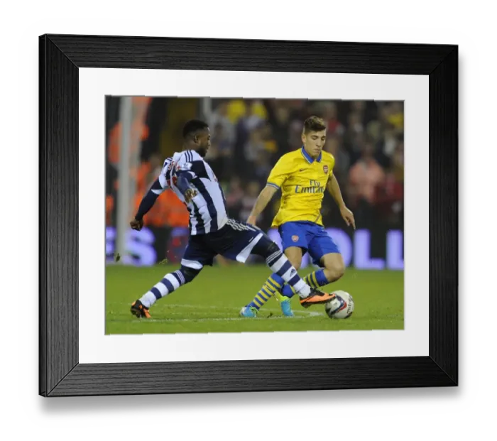 Framed Print : Hector Bellerin (Arsenal) Stephane Sessegnon (WBA). West Bromwich Albion 1: 1 Arsenal