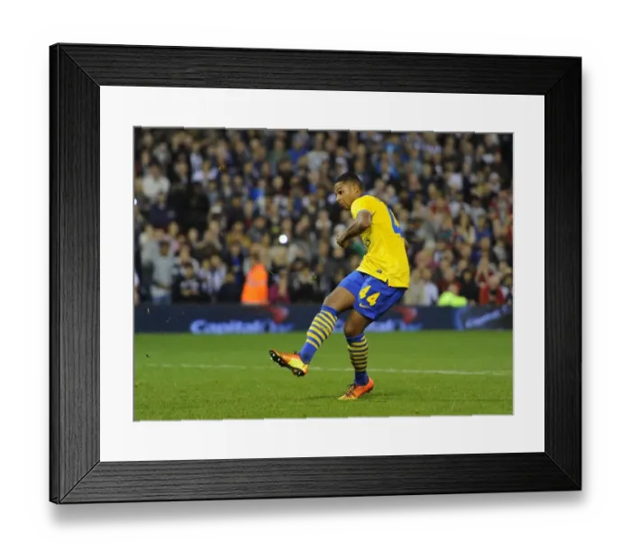 Framed Print : Serge Gnabry misses from the penalty spot. West Bromwich Albion 1: 1 Arsenal. 3: 4