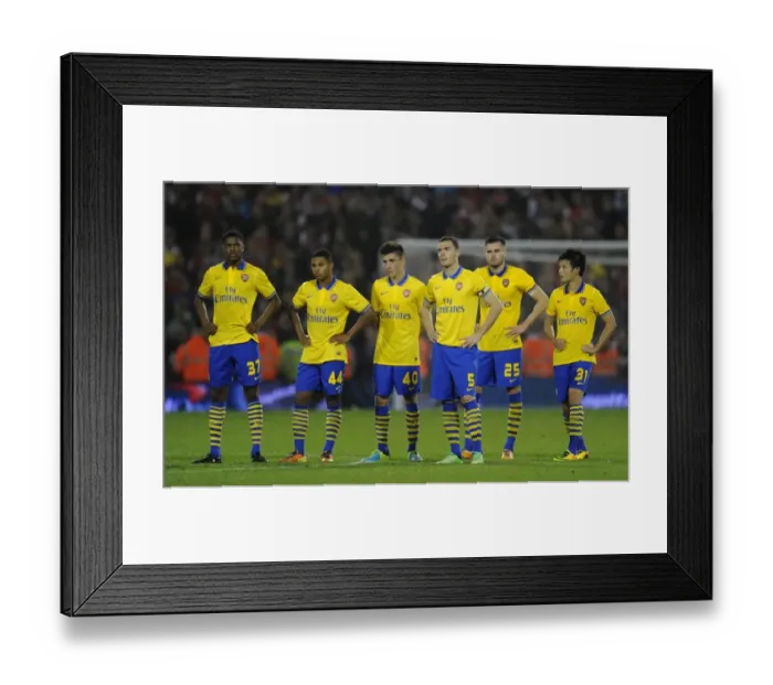 Framed Print : Arsenal Players Reaction: West Bromwich Albion vs Arsenal, Capital One Cup 2013-14