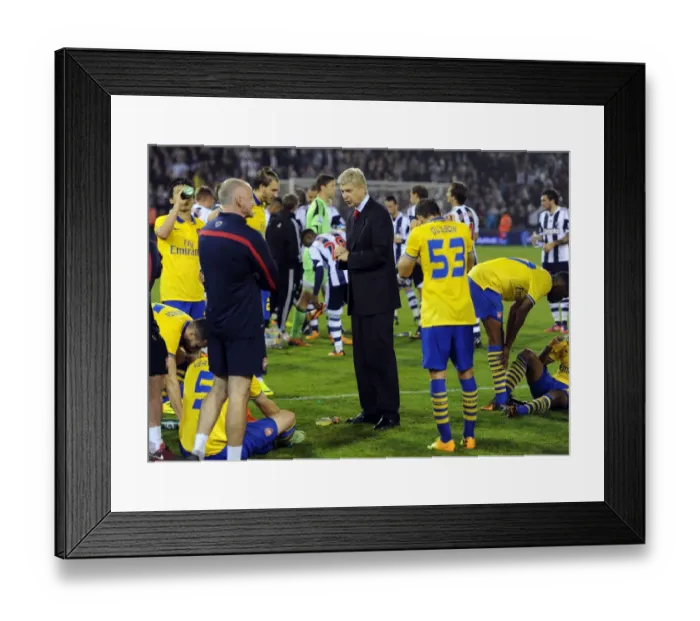 Framed Print : Arsene Wenger and Arsenal Players Before Penalty Shootout vs. West Bromwich Albion - Capital One Cup, 2013 Framed Print : Arsene Wenger and Arsenal Players Before Penalty Shootout vs. West Bromwich Albion - Capital One Cup, 2013