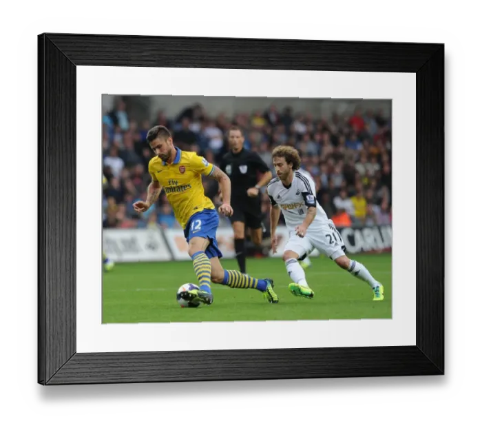 Framed Print : Giroud vs Canas: A Premier League Battle at Swansea, 2013-14 Framed Print : Giroud vs Canas: A Premier League Battle at Swansea, 2013-14