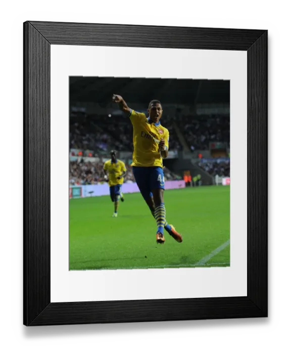 Framed Print : Serge Gnabry Scores First Arsenal Goal: Swansea City vs Arsenal (2013-14)