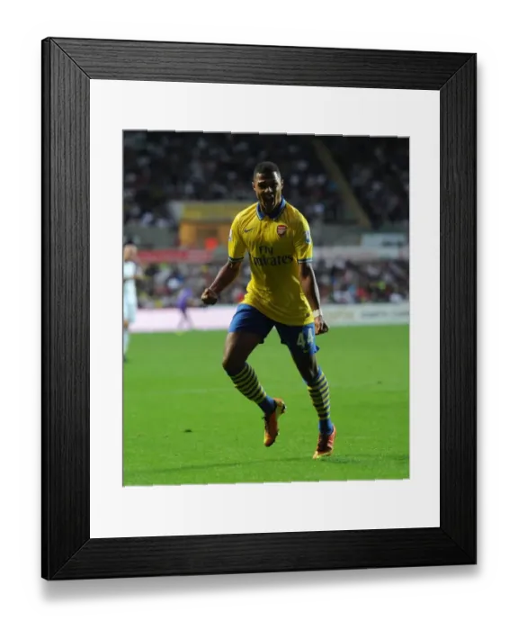 Framed Print : Serge Gnabry Scores First Arsenal Goal: Swansea City vs Arsenal, Premier League 2013-14